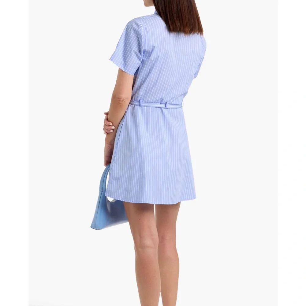 Frame The Striped Safari Blue and White Shirt Dress size S - Picture 2 of 12